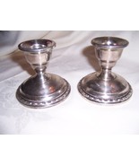 PAIR of  VINTAGE  ROGERS WEIGHTED SILVER  CANDLESTICK HOLDERS HALLMARKED - £66.62 GBP