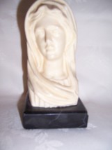 CHARMING ALABSTER ALABASTERITE BUST OF MOTHER MARY FIGURINE - £10.17 GBP