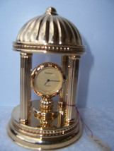 Elegant Gazebo Shaped Gold Plated Desk Clock Nwot Great Executive Gift - £49.54 GBP
