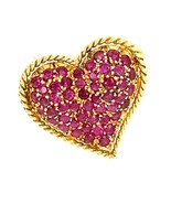 Tiffany &amp; Co. 18k Yellow Gold Brooch With Round-Cut Rubies - $7,089.71 CAD