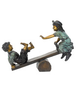 Seesaw Children Lost Wax Bronze Statue - Teeter Totter Sculpture American Bronze - £4,650.33 GBP