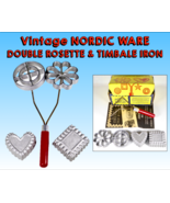 Vintage Nordic Ware Double Rosette and Timbale Irons 4 Shapes Original B... - £13.76 GBP