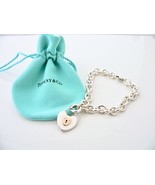 Tiffany & Co Silver 18K Gold Heart Key Hole Charm Bracelet Chain Gift Love Pouch - $748.00
