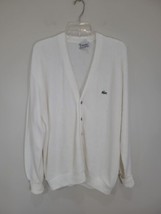 Izod Lacoste Vintage Ivory White Cardigan Sweater Men&#39;s Size Xl - £30.33 GBP