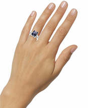 Charter Club Womens Purple Emerald Cut Crystal Ring in Silver Plate, Size 8 - £11.06 GBP