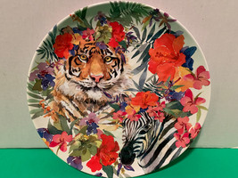 NWOT - Colorful Floral Safari Textured Melmac Serving/Dinner Plate - £9.66 GBP