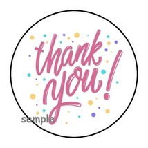 30 THANK YOU ENVELOPE SEALS LABELS STICKERS 1.5&quot; ROUND GIFTS TAGS PINK - $7.49