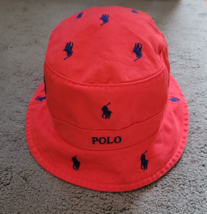 Polo Ralph Lauren  Men&#39;s L/XL All Over Pony Bucket Hat  Pink &amp; Royal Blue - £61.07 GBP