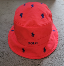 Polo Ralph Lauren  Men&#39;s L/XL All Over Pony Bucket Hat  Pink &amp; Royal Blue - £62.49 GBP