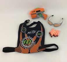 Nerf Tag Orange Team Dart Tag Gun Blaster Pistol Vest Goggles w Darts Lot Hasbro - £20.53 GBP