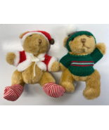Vintage 1985 Lot 2 GORHAM Holiday Christmas Plush 6 in Bears - $33.83 CAD