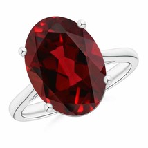 ANGARA 14x10mm Natural Solitaire Garnet Cocktail Ring in Silver for Women, Girls - £234.75 GBP+