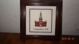 Independence Hall Building Finished Cross Stitch Framed 4th July Freedom New - £28.51 GBP