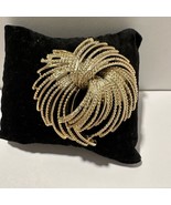 Vintage Flower Atomic Gold Tone Swirl Splash Brooch Pin Costume Fashion - $25.51 CAD