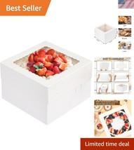 Sturdy 15-Pc Cake Boxes with Window - 12x12x8 Inch Elegant Dessert Packa... - $784.64 MXN