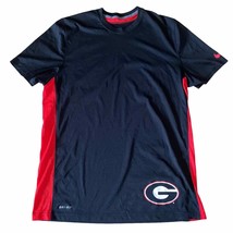 Nike Dri-Fit Georgia Dawgs Short Sleeve Pullover Shirt with mesh sides red/black - £17.71 GBP