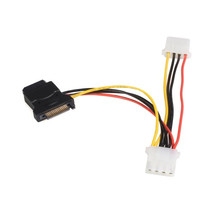 Startech.Com LP4SATAFM2L 6IN LP4 To Sata 15PIN Power Adapter F/M With 2 Addition - £28.56 GBP