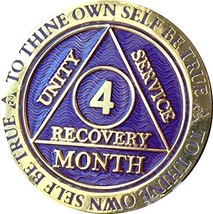 4 Month AA Medallion Reflex Purple Gold Plated Chip - $14.84