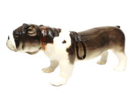 Lomonosov Porcelana Animal Figura De Un Inglés Bulldog Marrón Oscuro Color - £107.28 GBP