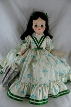 Madame Alexander doll 13&quot; Scarlett ohara Gone with Wind Green &amp; white w parasol - £35.03 GBP