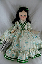 Madame Alexander doll 13&quot; Scarlett ohara Gone with Wind Green &amp; white w parasol - £34.45 GBP