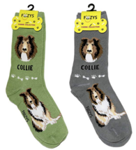 Collie Dog Socks Novelty Dress Casual SOX Puppy Pet Foozys 2 Pair 9-11  - £7.89 GBP