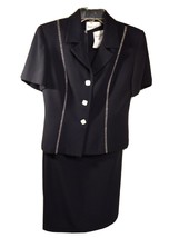 Danny &amp; Nicole 2 pc. Womens Elegant Black Embroidered Front Dress Suit size 6 - £35.41 GBP