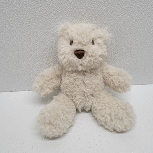 Baby Gap Brannan White Teddy Bear 7" Plush Stuffed Animal Sewn Eyes Soft - $10.60