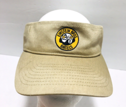 Vtg Einstein Bros Bagels Hat Visor Guys Look Thru Logo Beige Tan Adjustable Rare - £26.01 GBP