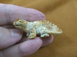 (Y-LIZ-CH-562) tan Jasper CHAMELEON LIZARD gemstone gem carving lizards ... - €13,46 EUR