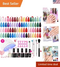 Beetles Gel Nail Polish Kit with UV Lamp - 25 Pastel Colors for Home Man... - $45.00