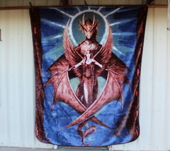 Anne Stokes Dragon Lady Copperwing Gothic Fantasy Queen Size Blanket - £51.40 GBP