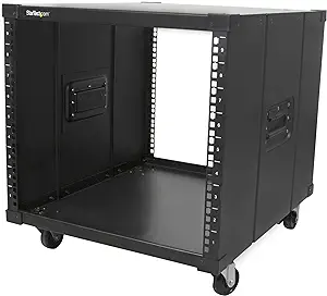 4-Post 9U Mobile Open Frame Server Rack, Network Rack With Wheels, 19&quot; R... - $669.99