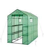 2 Tiers 12 Shelves Mini Walk In Portable Outdoor Greenhouse Plant House ... - $4,493.29 MXN
