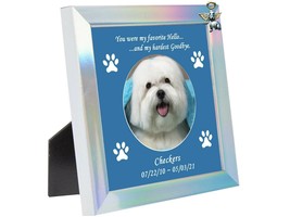 Rainbow Bridge Engraved Photo Frame Personalized Pet Memorial Dog or Cat Angel - £30.36 GBP