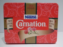 Nestle Carnation Hot Cocoa Tin 1997 3rd Edition Happy Holidays Christmas Winter - £7.39 GBP