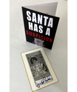 Joseph Finder author Santa has a suspicion holiday card sticker bookplate - $27.16 CAD