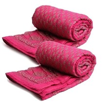 Combo Jaipuri de 2 impressions florales en couleur rose Jaipuri... - £64.62 GBP