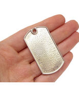 925 Sterling Silver  Shiny Smooth Tag Drop Pendant  PT2147 - $114.76