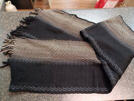 Johnson Murphy 64" Wool Scarf Wrap Striped Fringe Germany - $33.65