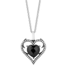 Enchanted Disney Villains Evil Queen Diamond Maleficent Heart Pendant Necklace  - $110.00