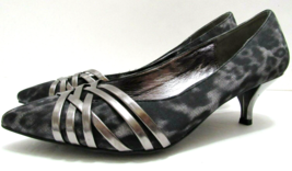 Kathy Van Zeeland Womens Sz 7.5 Shoes Black Leopard Kitten Heels VZHomer - £26.15 GBP