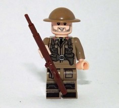 British Officer WW2 Army Soldier E Building Minifigure Bricks US - $6.93