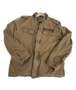 Levis Military Field Jacket Mens XL Brown Utility Full Zip Snap Casual W... - $711.41 MXN