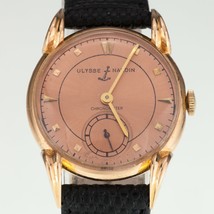 Ulysse Nardin 18k or Rose Chronometer Manuelle Montre W/ Cuir Bande - £3,305.89 GBP