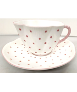 Shelley English Fine Bone China Pink Polka Dot Dainty Tea Cup &amp; Saucer 1... - £128.68 GBP