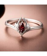 Elven Elf Marquise Birthstone Ring | 925 Sterling Silver Gold Plated | E... - $47.00