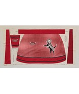 Vintage Aprinette Apron Terrier Dog Red Checked Pattern Sewing Craft Pro... - $17.46 CAD