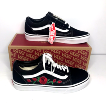 Vans Old Skool Custom Skate Shoes Black Embroidery  Appliq Off The Wall Men’s 10 - £75.64 GBP