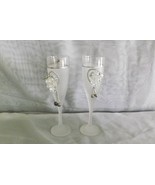 Champagne Flutes by Silvestri Arte Murano Vintage Italian Frosted Glass ... - £20.09 GBP